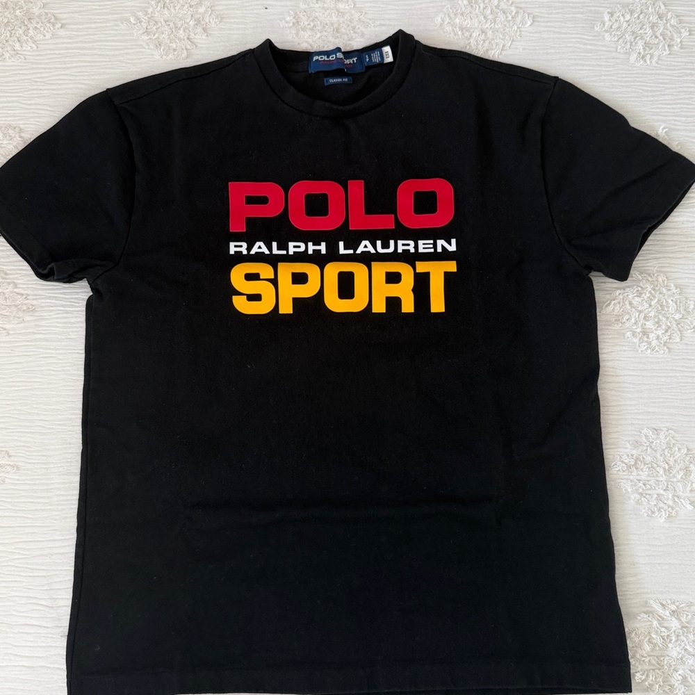 Polo by Ralph Lauren Black Tee with Red and Yellow Accents